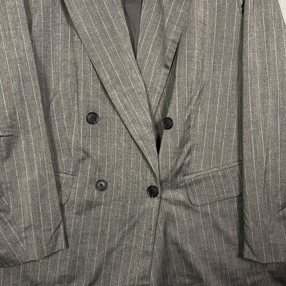 NWT New A New Day White & Gray Pin Stripe Button Front Blazer Size XXL - Picture 6 of 10